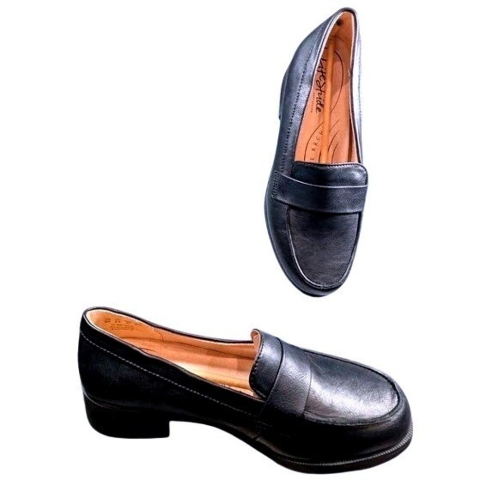 LifeStride Sonoma 2 Loafers Black Slip-On Comfort Shoes Women's Size 9 Wide NIB